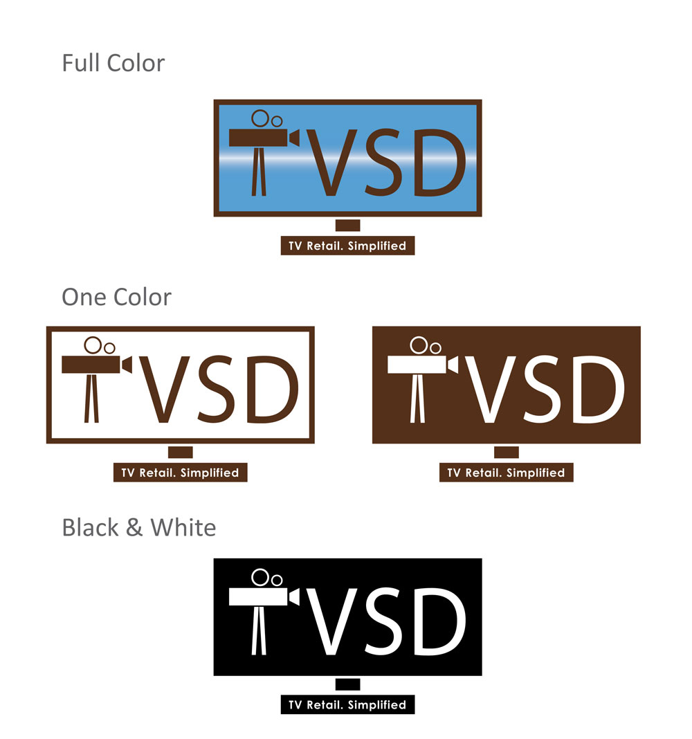 TVSD logo chart with color and black-and-white options